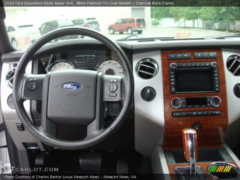 White Platinum Tri-Coat Metallic / Charcoal Black/Camel 2010 Ford Expedition Eddie Bauer 4x4