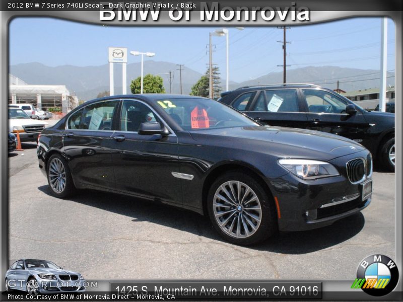 Dark Graphite Metallic / Black 2012 BMW 7 Series 740Li Sedan