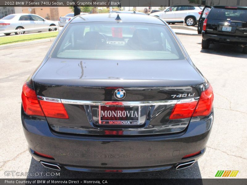 Dark Graphite Metallic / Black 2012 BMW 7 Series 740Li Sedan
