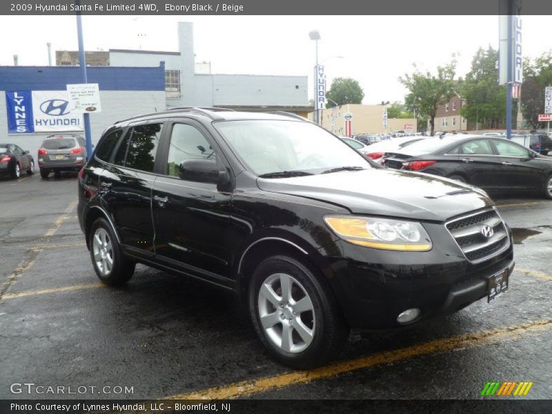 Ebony Black / Beige 2009 Hyundai Santa Fe Limited 4WD