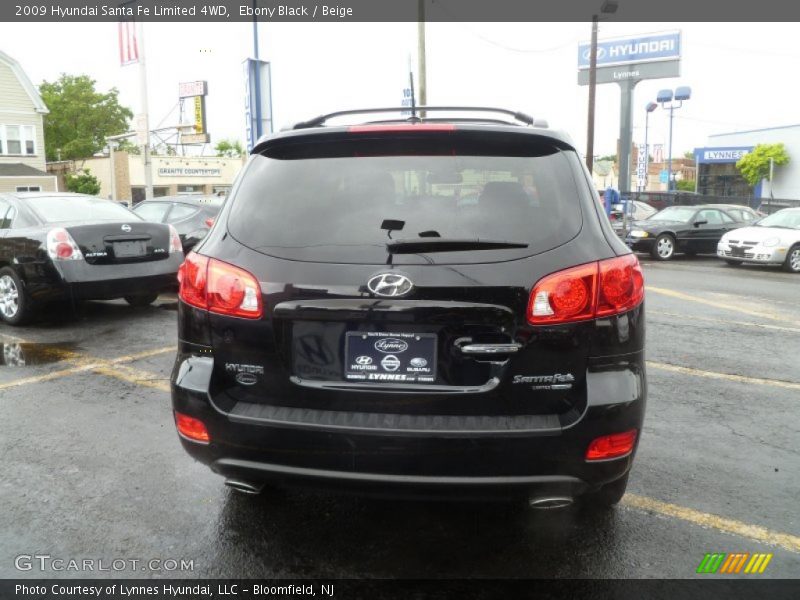 Ebony Black / Beige 2009 Hyundai Santa Fe Limited 4WD