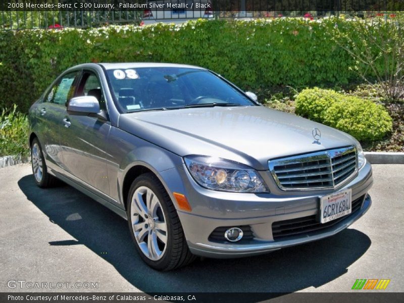 Palladium Silver Metallic / Black 2008 Mercedes-Benz C 300 Luxury