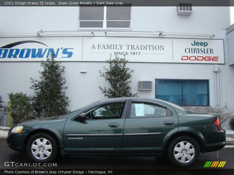 Shale Green Metallic / Dark Slate Gray 2001 Dodge Stratus SE Sedan