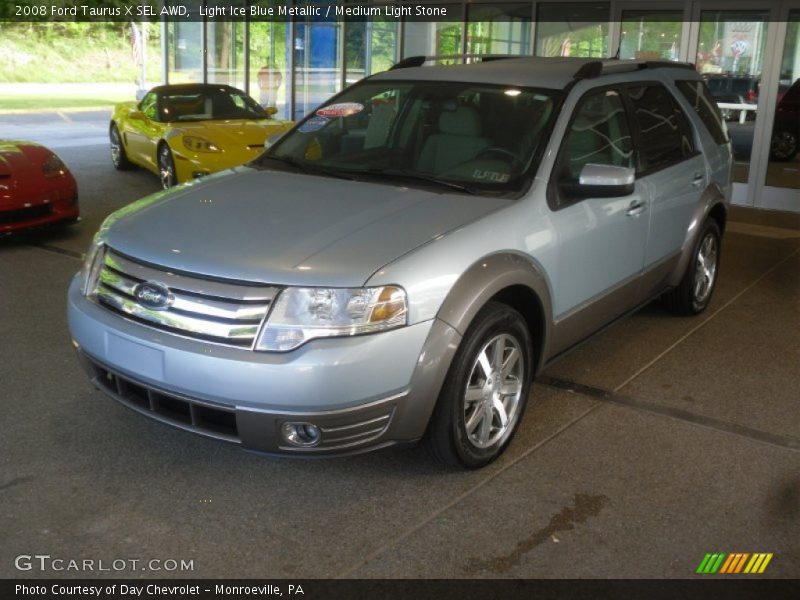 Light Ice Blue Metallic / Medium Light Stone 2008 Ford Taurus X SEL AWD