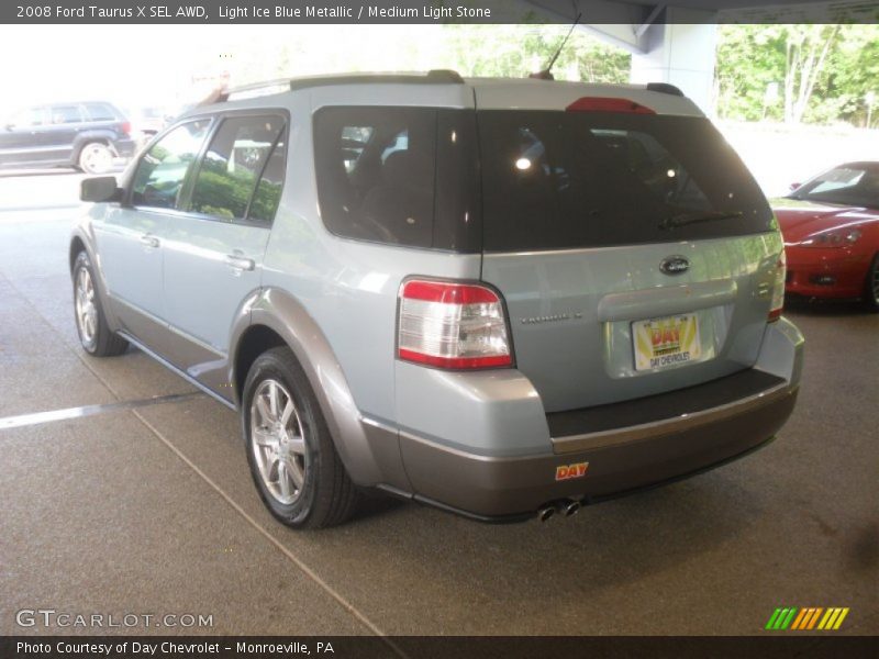 Light Ice Blue Metallic / Medium Light Stone 2008 Ford Taurus X SEL AWD