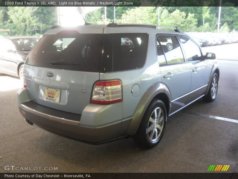 Light Ice Blue Metallic / Medium Light Stone 2008 Ford Taurus X SEL AWD