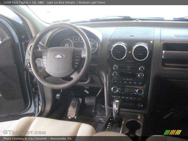 Light Ice Blue Metallic / Medium Light Stone 2008 Ford Taurus X SEL AWD