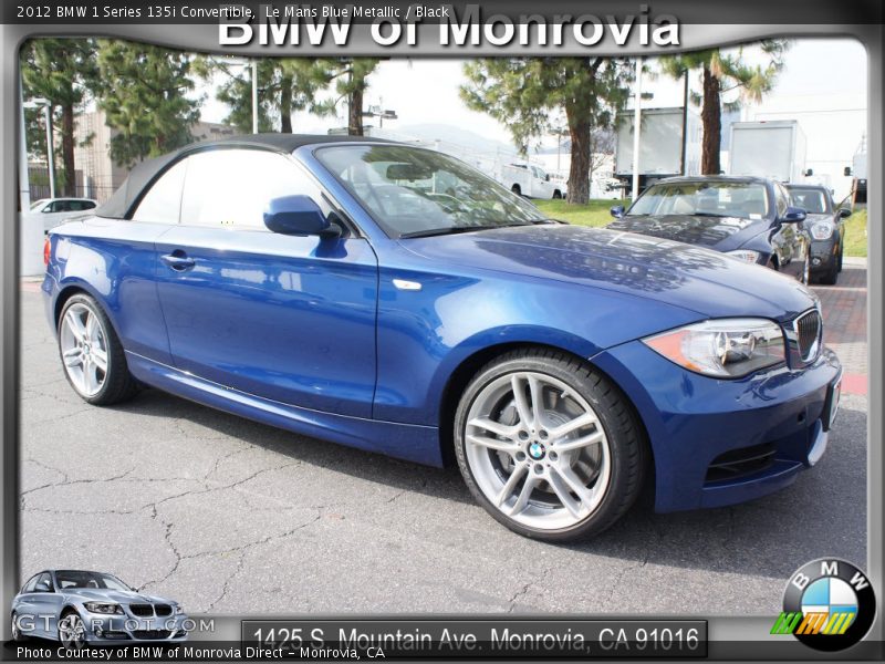 Le Mans Blue Metallic / Black 2012 BMW 1 Series 135i Convertible