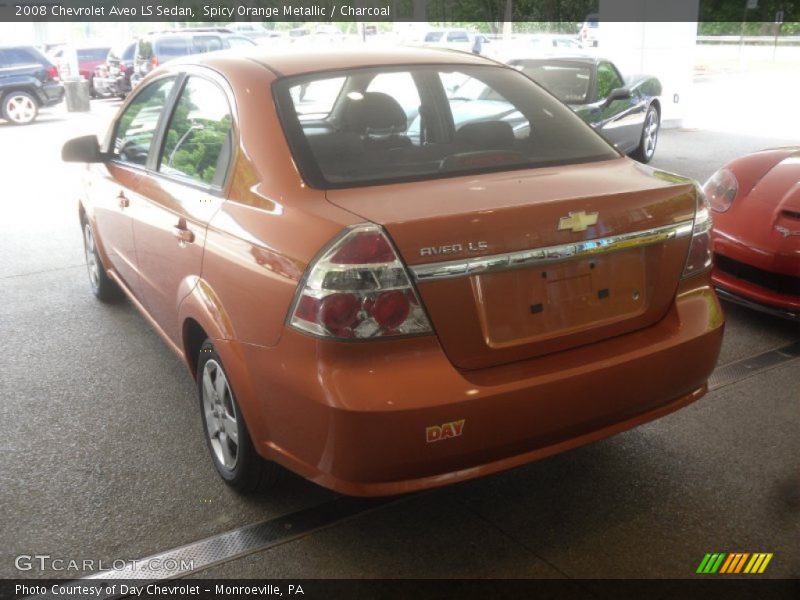 Spicy Orange Metallic / Charcoal 2008 Chevrolet Aveo LS Sedan