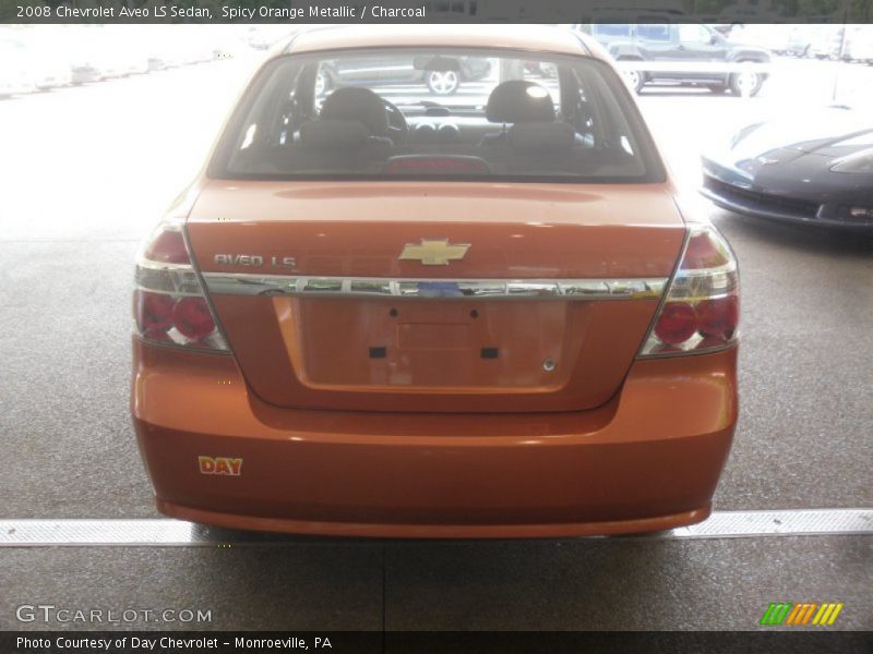 Spicy Orange Metallic / Charcoal 2008 Chevrolet Aveo LS Sedan