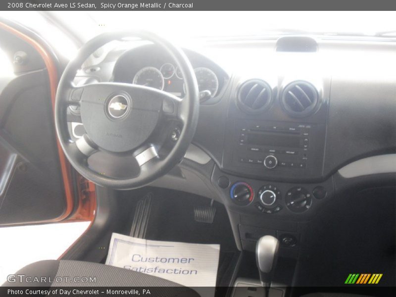 Spicy Orange Metallic / Charcoal 2008 Chevrolet Aveo LS Sedan