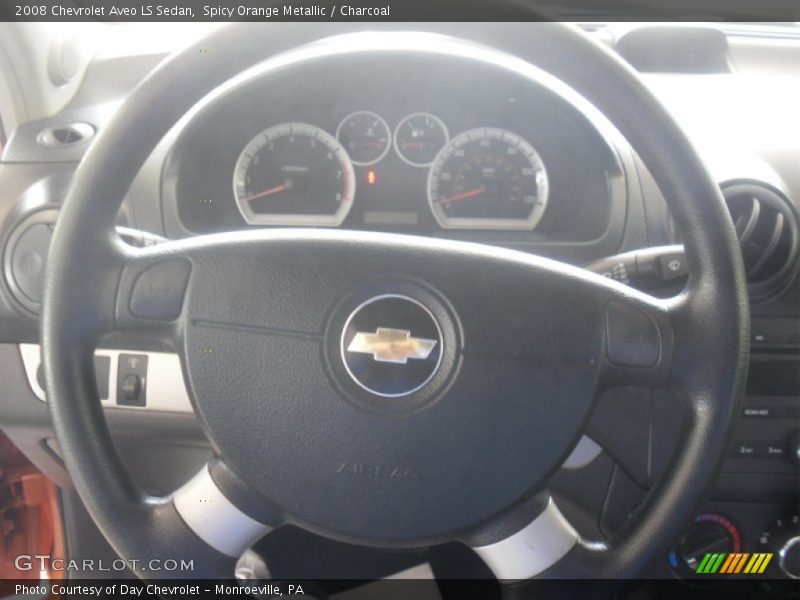 Spicy Orange Metallic / Charcoal 2008 Chevrolet Aveo LS Sedan