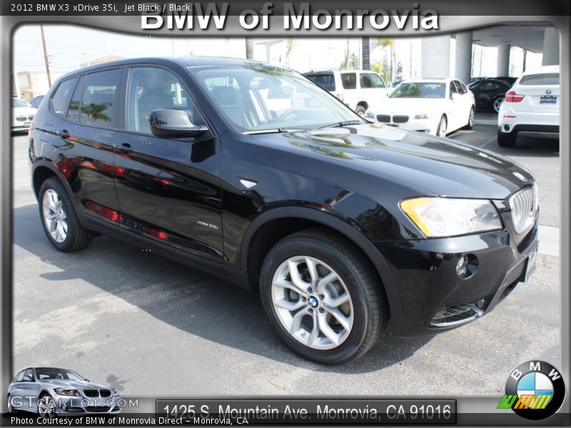 Jet Black / Black 2012 BMW X3 xDrive 35i