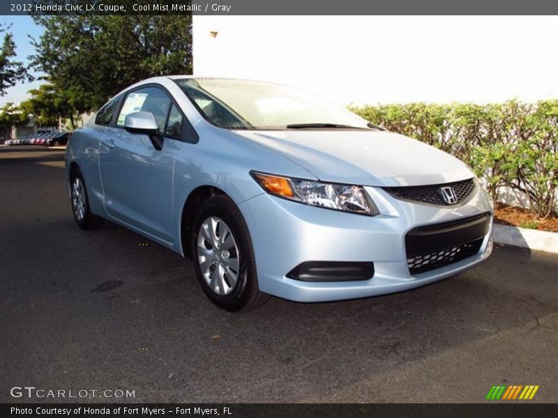 Cool Mist Metallic / Gray 2012 Honda Civic LX Coupe