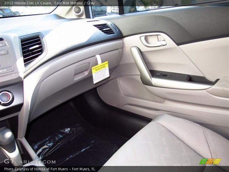 Cool Mist Metallic / Gray 2012 Honda Civic LX Coupe