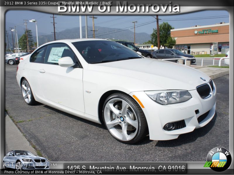 Mineral White Metallic / Black 2012 BMW 3 Series 335i Coupe