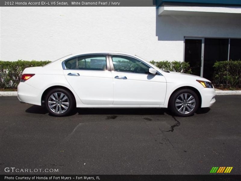 White Diamond Pearl / Ivory 2012 Honda Accord EX-L V6 Sedan