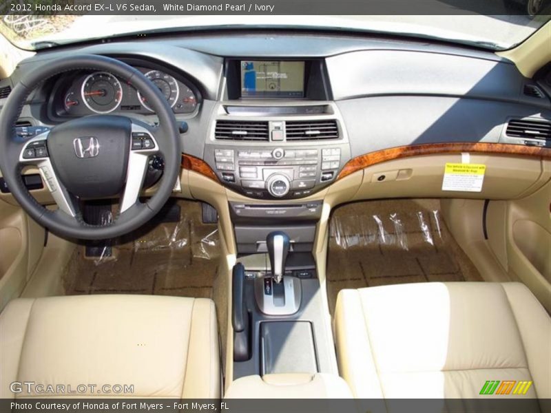 White Diamond Pearl / Ivory 2012 Honda Accord EX-L V6 Sedan