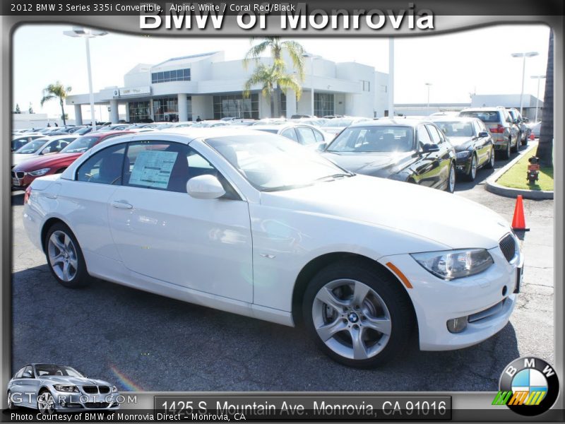 Alpine White / Coral Red/Black 2012 BMW 3 Series 335i Convertible