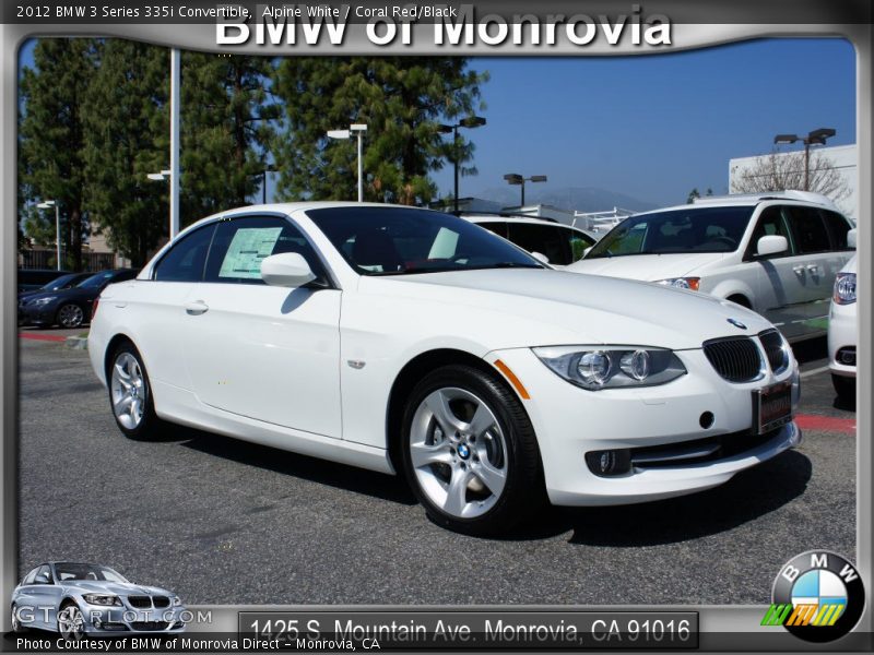 Alpine White / Coral Red/Black 2012 BMW 3 Series 335i Convertible