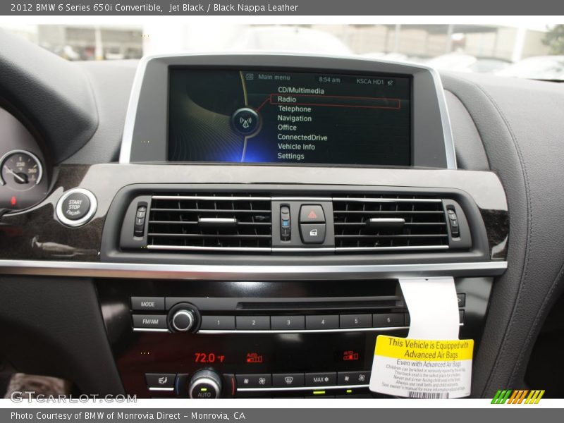 Jet Black / Black Nappa Leather 2012 BMW 6 Series 650i Convertible