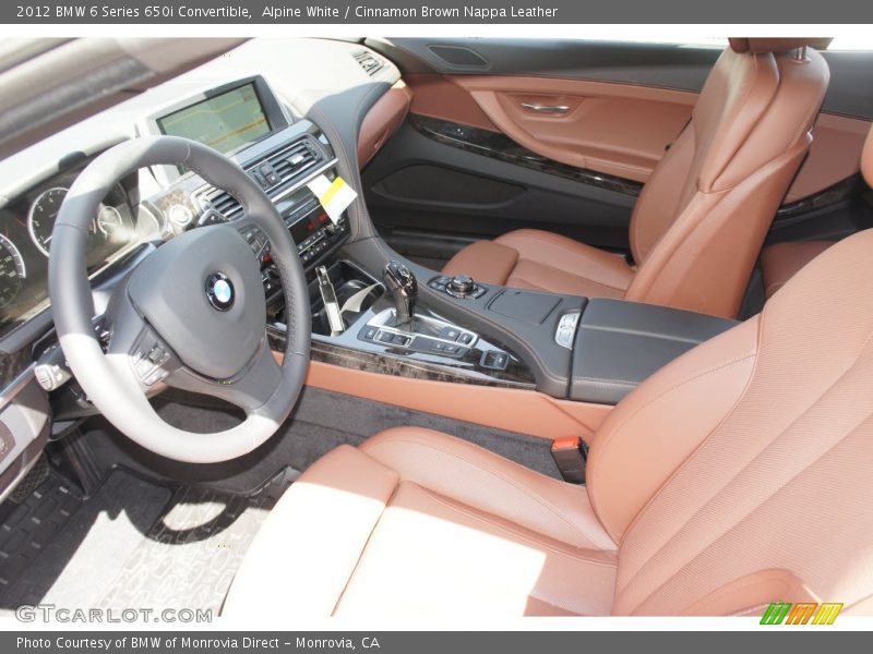 Alpine White / Cinnamon Brown Nappa Leather 2012 BMW 6 Series 650i Convertible