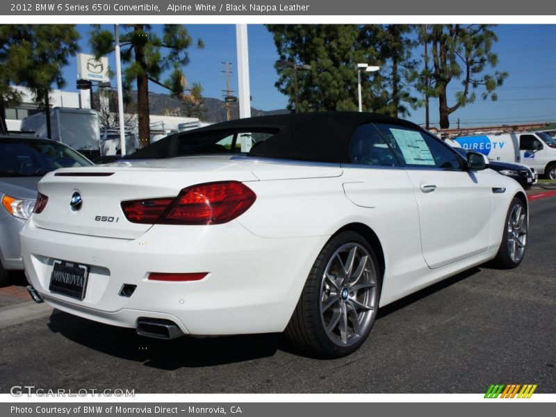 Alpine White / Black Nappa Leather 2012 BMW 6 Series 650i Convertible
