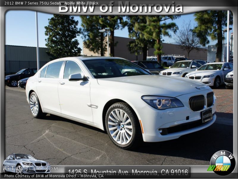 Alpine White / Black 2012 BMW 7 Series 750Li Sedan