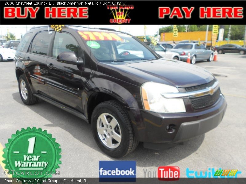 Black Amethyst Metallic / Light Gray 2006 Chevrolet Equinox LT