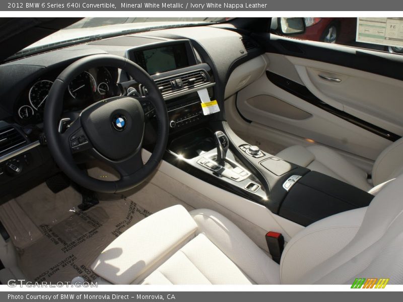 Mineral White Metallic / Ivory White Nappa Leather 2012 BMW 6 Series 640i Convertible