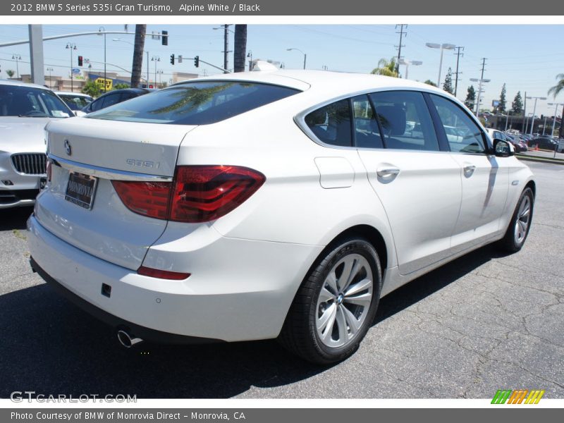 Alpine White / Black 2012 BMW 5 Series 535i Gran Turismo