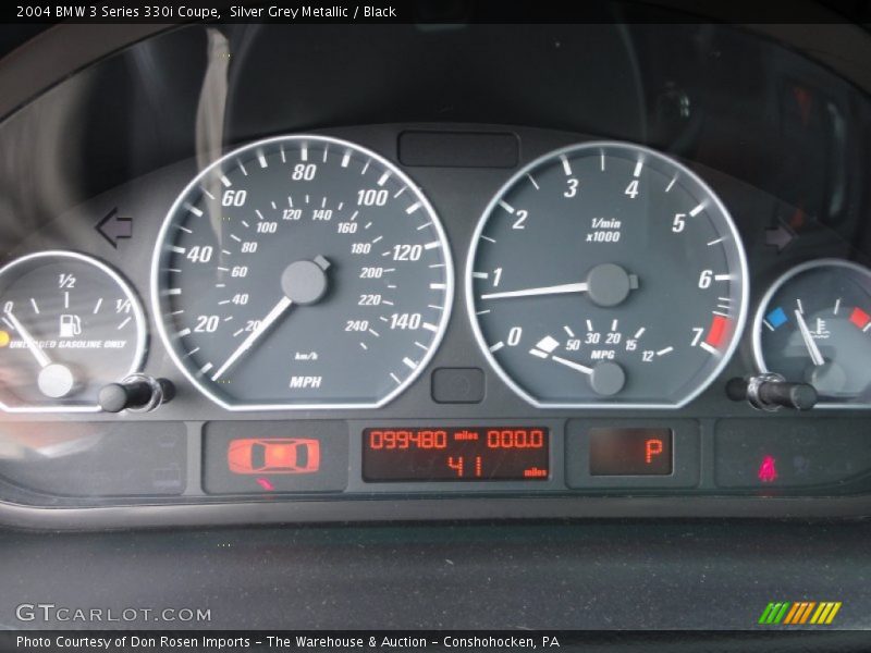 Silver Grey Metallic / Black 2004 BMW 3 Series 330i Coupe