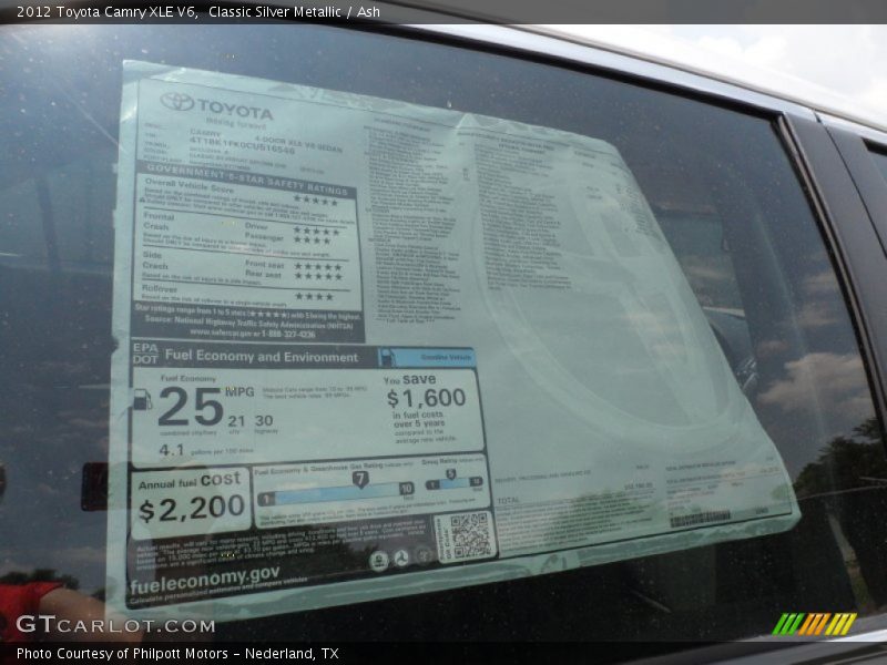 Classic Silver Metallic / Ash 2012 Toyota Camry XLE V6