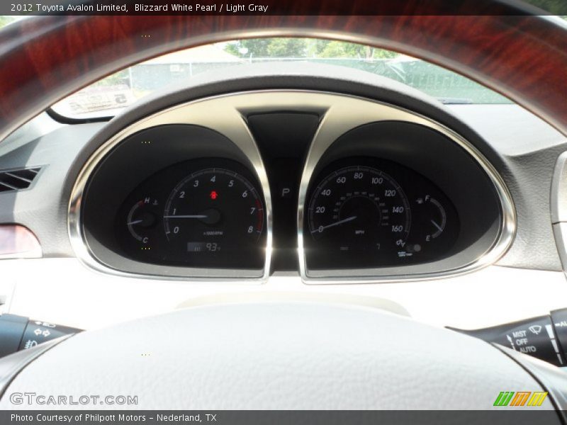 Blizzard White Pearl / Light Gray 2012 Toyota Avalon Limited
