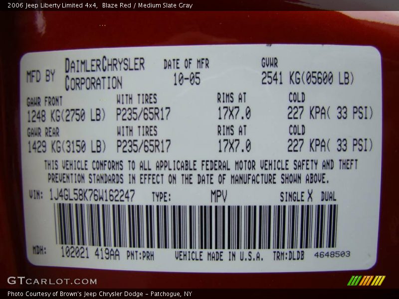 Blaze Red / Medium Slate Gray 2006 Jeep Liberty Limited 4x4