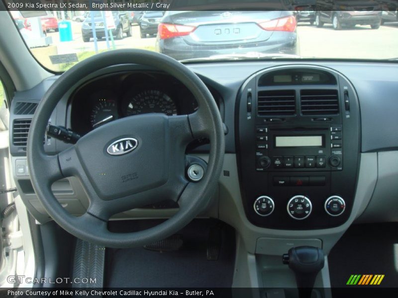 Bright Silver Metallic / Gray 2009 Kia Spectra LX Sedan