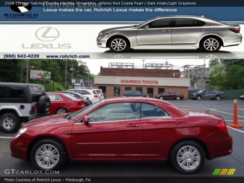 Inferno Red Crystal Pearl / Dark Khaki/Light Graystone 2008 Chrysler Sebring Touring Hardtop Convertible