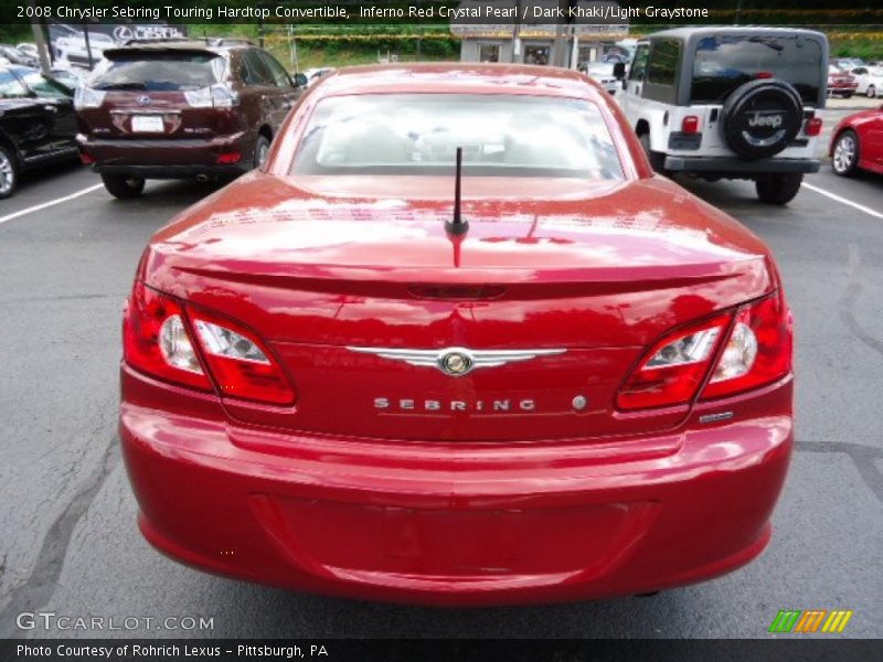 Inferno Red Crystal Pearl / Dark Khaki/Light Graystone 2008 Chrysler Sebring Touring Hardtop Convertible