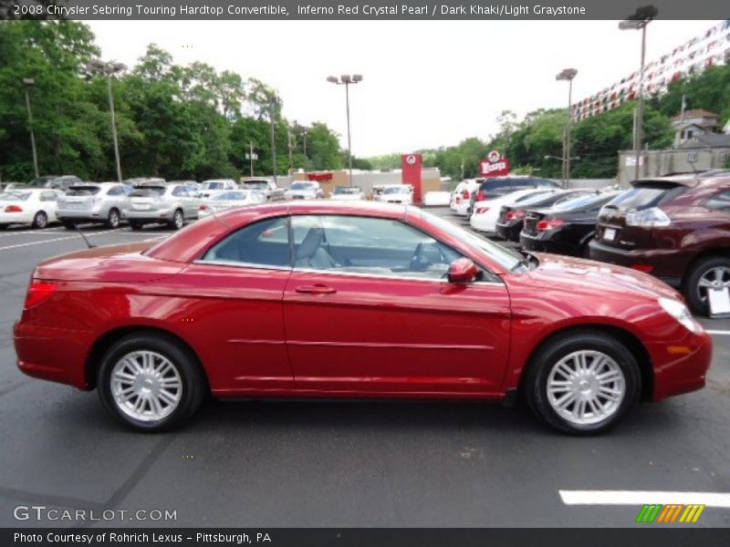 Inferno Red Crystal Pearl / Dark Khaki/Light Graystone 2008 Chrysler Sebring Touring Hardtop Convertible