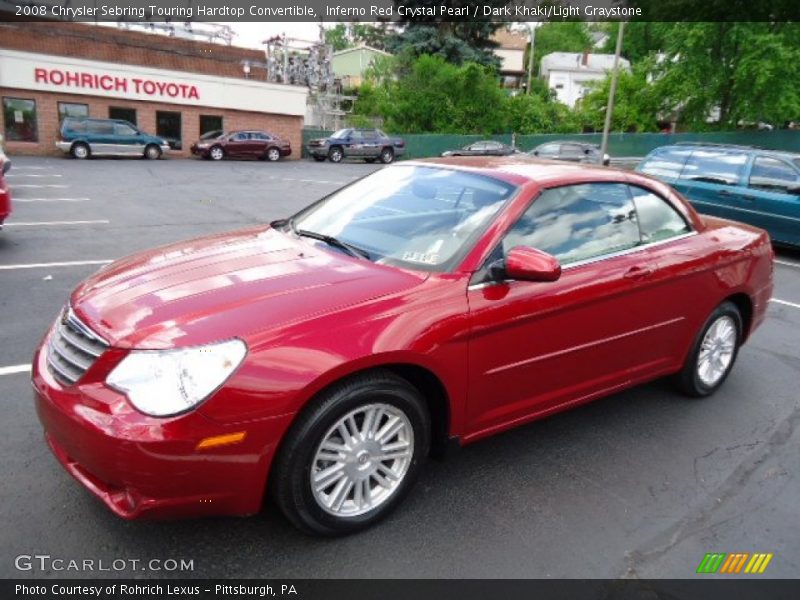 Inferno Red Crystal Pearl / Dark Khaki/Light Graystone 2008 Chrysler Sebring Touring Hardtop Convertible