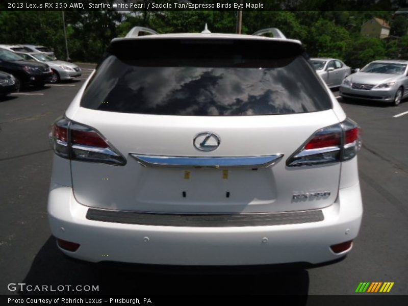 Starfire White Pearl / Saddle Tan/Espresso Birds Eye Maple 2013 Lexus RX 350 AWD