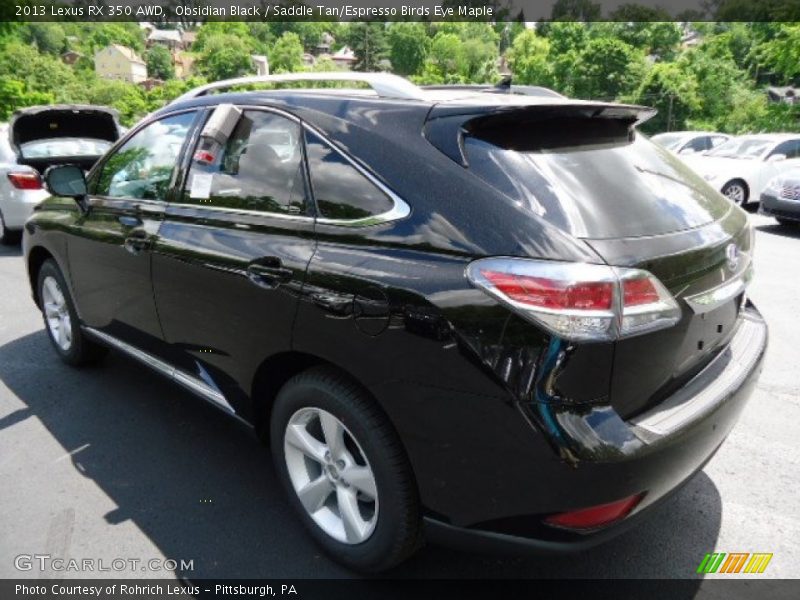 Obsidian Black / Saddle Tan/Espresso Birds Eye Maple 2013 Lexus RX 350 AWD