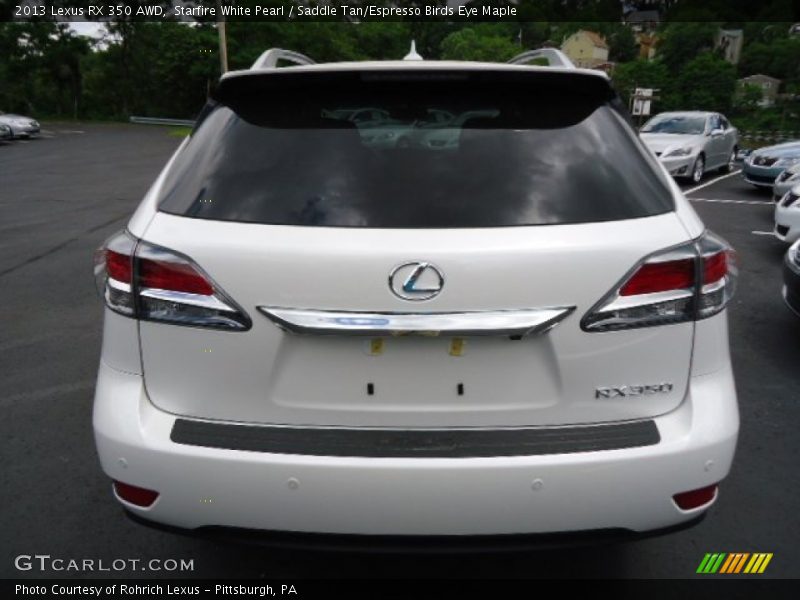 Starfire White Pearl / Saddle Tan/Espresso Birds Eye Maple 2013 Lexus RX 350 AWD