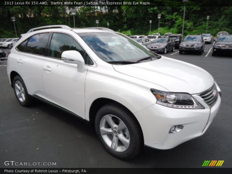 Starfire White Pearl / Saddle Tan/Espresso Birds Eye Maple 2013 Lexus RX 350 AWD