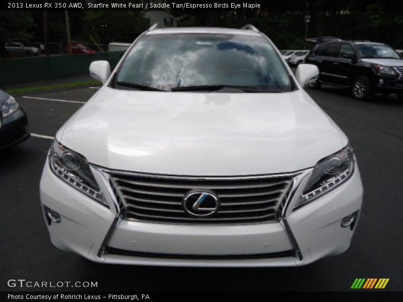 Starfire White Pearl / Saddle Tan/Espresso Birds Eye Maple 2013 Lexus RX 350 AWD