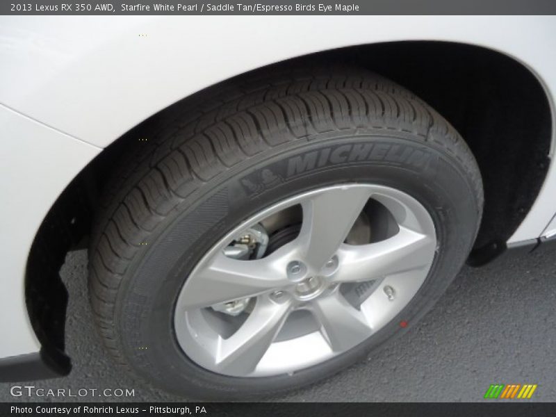 Starfire White Pearl / Saddle Tan/Espresso Birds Eye Maple 2013 Lexus RX 350 AWD