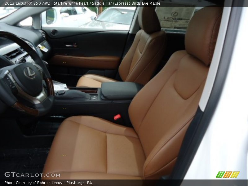 Starfire White Pearl / Saddle Tan/Espresso Birds Eye Maple 2013 Lexus RX 350 AWD