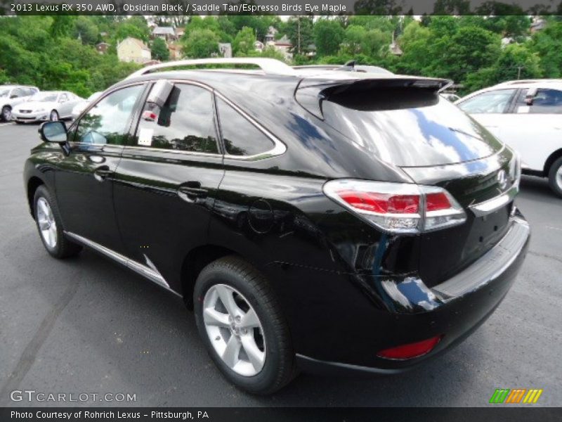 Obsidian Black / Saddle Tan/Espresso Birds Eye Maple 2013 Lexus RX 350 AWD