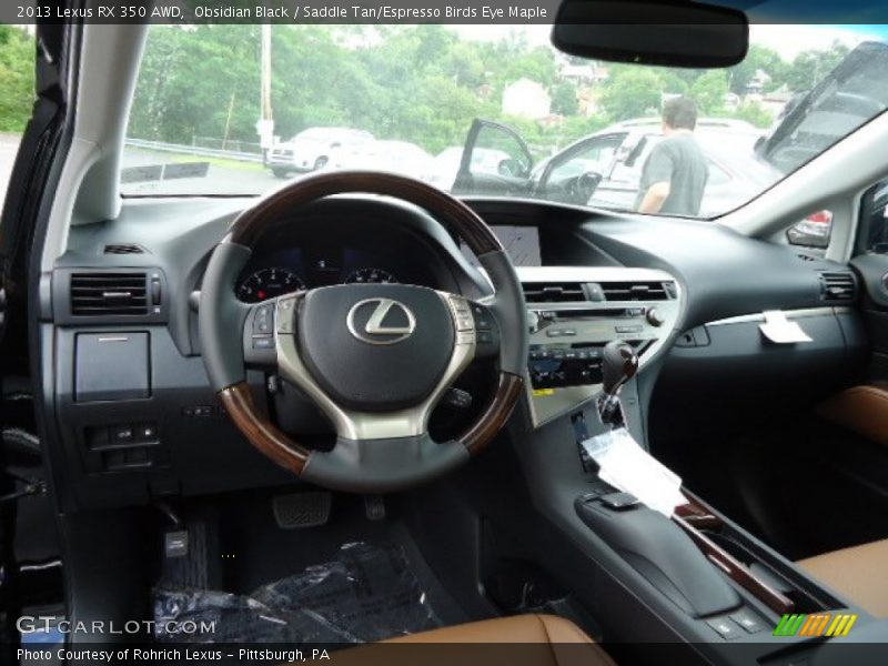 Obsidian Black / Saddle Tan/Espresso Birds Eye Maple 2013 Lexus RX 350 AWD