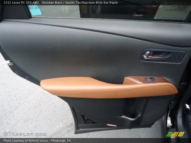 Obsidian Black / Saddle Tan/Espresso Birds Eye Maple 2013 Lexus RX 350 AWD